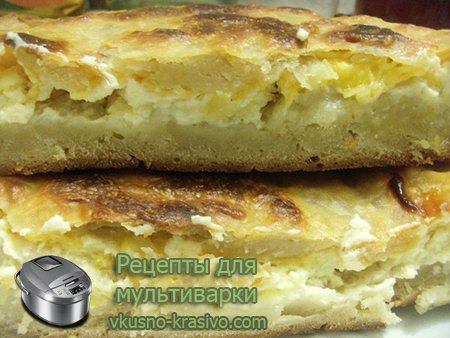 Пирог с сыром и творогом в мультиварке | Выпечка в мультиварке